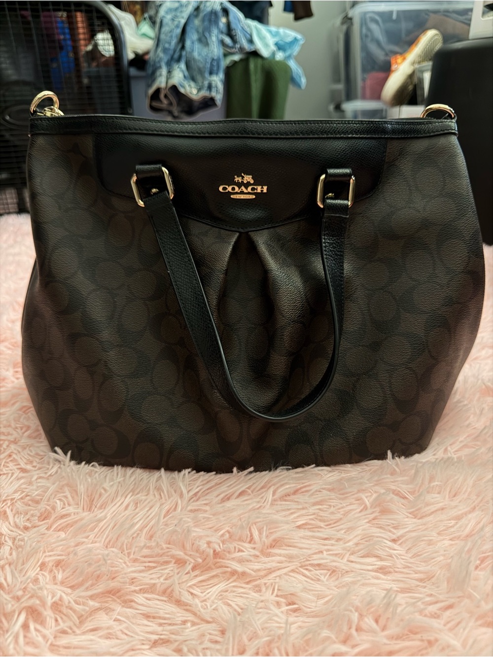 Coach F34614 Peyton Pleated Tote shoulder bag